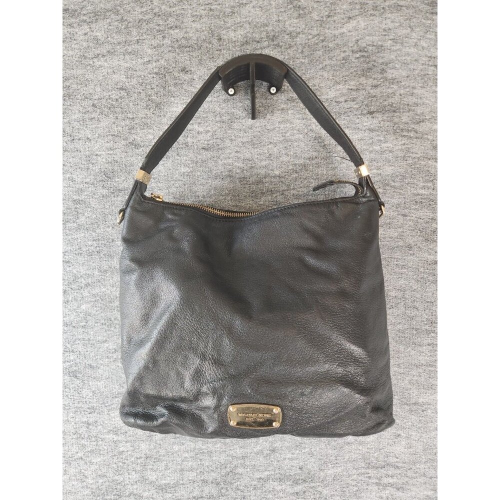 Michael Kors Black Leather with Gold Hardware 4.5 x 11 x 10